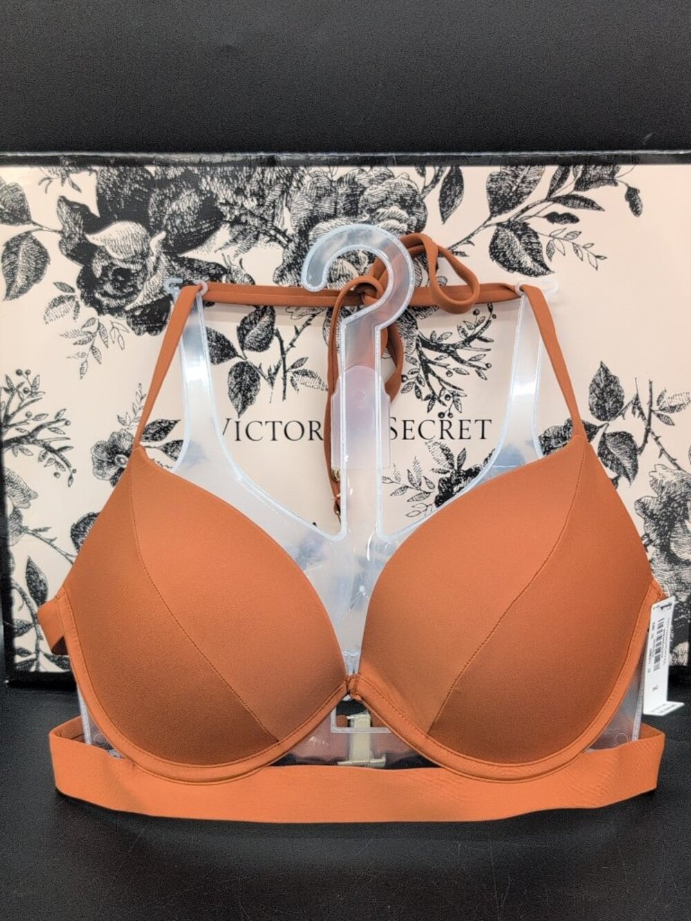 Victoria’s Secret Swim Archives Banded Push-Up Bikini Top Burnt Orange 34C NWT